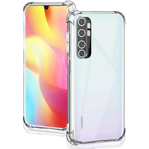 Shockproof protective back case with superior camera protection, compatible with Xiaomi Mi Note 10 Lite features durable silicone edges and a transparent design.