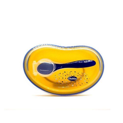 Plate with a Spoon for Kids-yellow & Blue