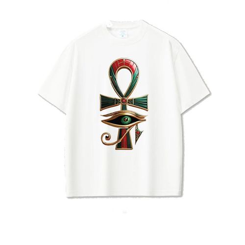 KeyOf Life/ Eye of Horus cotton T-shirt (White)