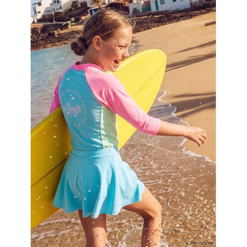 Uv Protected Girl's Skirted Swimsuit