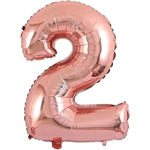 Happyparty number 2 ballon 32 inch (80 cm) rose gold number foil ballons for party birthday wedding decoration