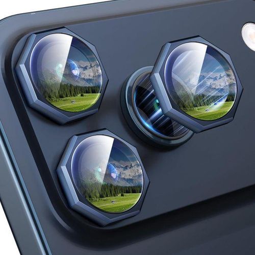 iPhone 17 Pro & 17 Pro Max Camera Lens Protector, 9H Hardness Metal, Scratch Resistant Camera Screen Protector, Stylish Accessory, Case Compatible (Navy Blue)