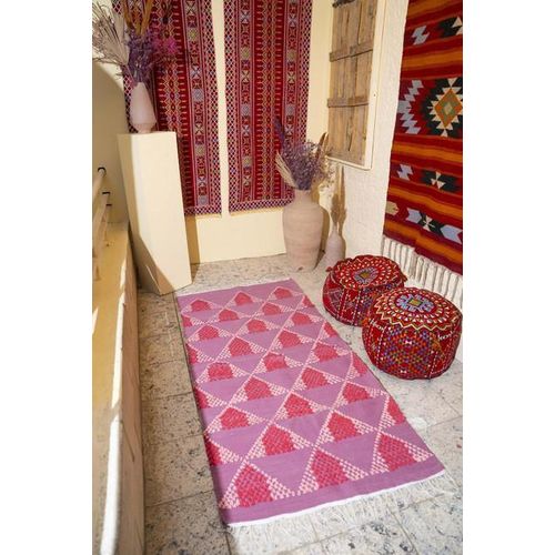 handmade Bersola rug -pink -1.90 x 0.90cm