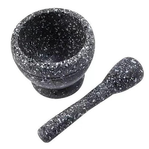 Plastic Granite Mortar and Pestle for Kitchen - Manual Mortar for Grinding Garlic- Spices- and Herbs - Durable and Practical Design for Everyday Use - An Essential Kitchen Tool for Preparing Seasonings and Sauces