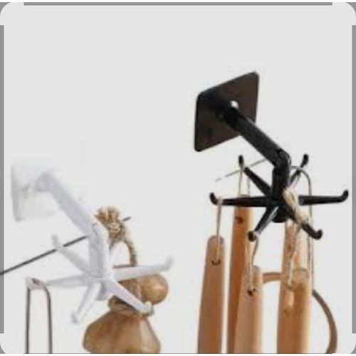 2 hanger and distribution rack with 6 rotating hooks equipped with double-sided mounting.