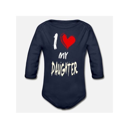 I Love My Daughter Organic Long Sleeve Baby Bodysuit