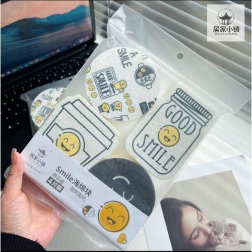 Smile Dish Scrubber Set, 4 Pieces