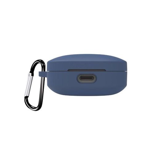 جراب سيليكون متوافق مع سماعات شاومي ريدمي بودز 6، جراب حماية ناعم مقاوم للصدمات مصنوع من السيليكون مع حلقة تعليق (أزرق)