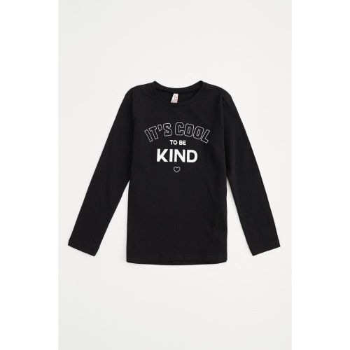 Girl Crew Neck Clean Regular Fit Long Sleeve T-Shirt - Black