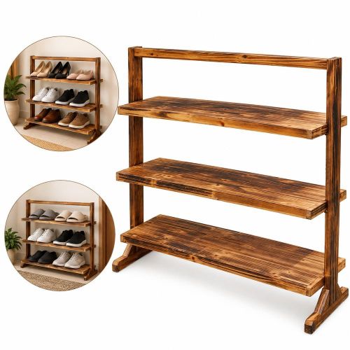 Wooden 3 Tier Shoe Rack Brown - 2541