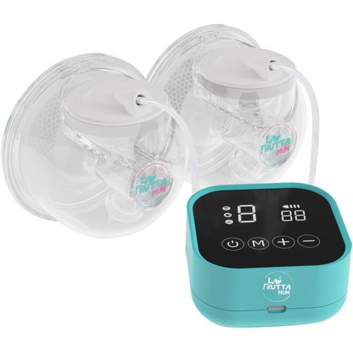 Double Hands-Free Breast Pump 210 * 2 ml cups, Wearable Pump with Comfortable Flange,4 Modes & 9 Levels, Portable, Smart Display, Wireless Free milk storage bags are included.