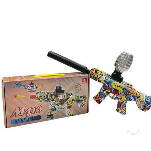 M416 2in1 Electric Gel Blaster Gun, Graffiti Design, Ages 14+, Toy Weapon with Soft Bullets