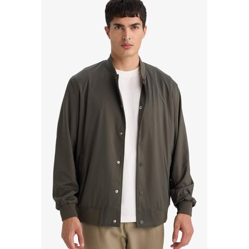 Slim Fit Lined Snap Button Jacket