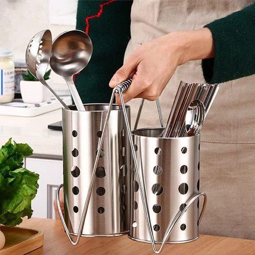 Stainless steel 2 in 1 spoon and fork strainer
