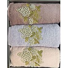 Cotton Face Towel Set with Peal &amp; Stain - 3 PCS