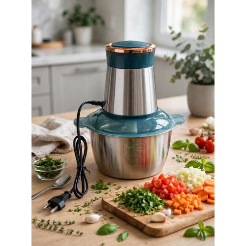 Stainless Steel Food Chopper – 3 Speeds, 2L Capacity