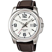 MTP-1314L-7A Leather Watch - Brown