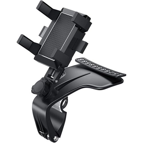 Car phone holder with parking license plate - Multifunctional long-arm dashboard mount - Flexible and 360-degree rotatable