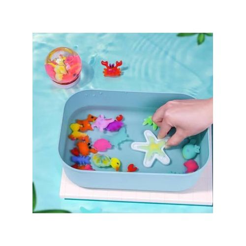 Magical Water Elves Spirit Kit for Kids - 3D DIY Aqua Fairy Gel Toy with Ocean Animal Molds, Water Chemical Science Craft Set for Toddlers Bath and Sensory Play