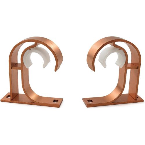 Single Ceiling Curtain Rod Bracket – Copper – Set of 2 with Plastic Liner and Mounting Hardware