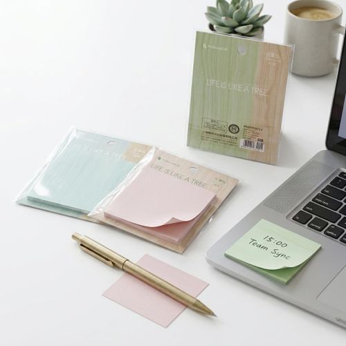 Chenguang ProfutureLab Life Is Like a Tree Sticky Notes – 3 × 3 Inch (72 × 72 mm), 30 Sheets, Pastel Memo Pad, Self-Adhesive Notes- 1pcs- No:YS0397