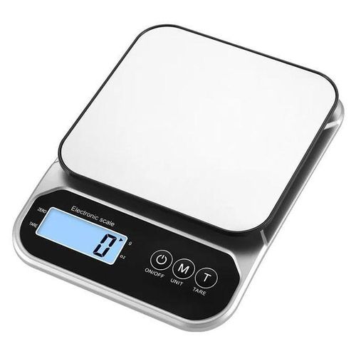 Digital Kitchen Scale 10kg, Stainless Steel Food Scale with LCD Display, High Precision 1g Graduation, Tare Function & Multi-Unit Conversion