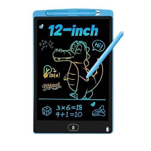 12 Inch LCD Writing Tablet for Kids, Colorful Doodle Board Drawing Pad for Kids, Electronic Drawing Board Erasable & Reusable, LCD Drawing Tablet for Kids Toddler Toys Gifts - Blue