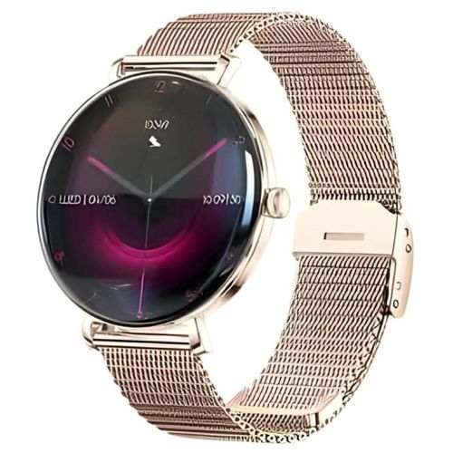 smartwatch Haino Teko-18 features a high-resolution circular AMOLED display, is water-resistant ,Bluetooth Calling , supports smart notifications ( Gold )