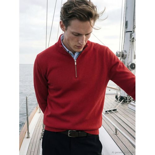 Stand-Up Collar Men's Knitwear Sweater