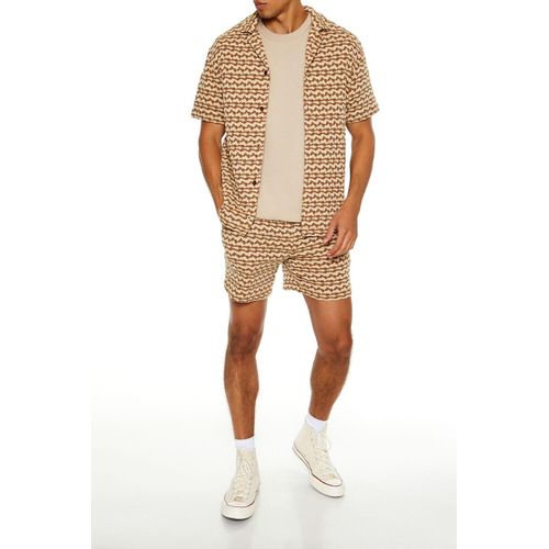 Textured Geo Drawstring Shorts