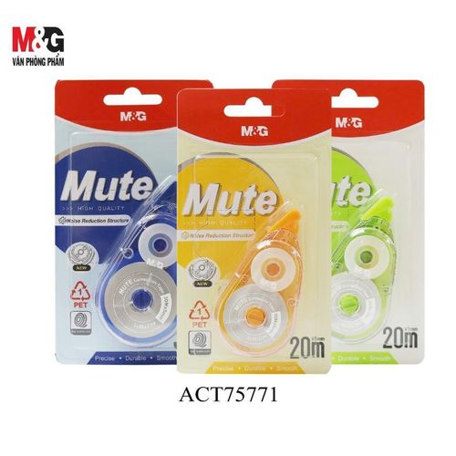 Chenguang Mute Correction Tape 20m x 5mm – Silent PET Instant Dry Correction Tape, Smooth & Precise - 1pcs - No: ACT75771