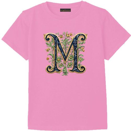 Pink Cotton T-shirt Letter M