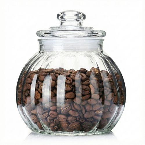Faceted Glass Storage Jar – Airtight Food & Grain Container, Multiple Sizes