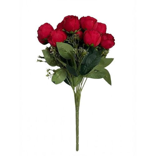 Artificial Decorative Rose Bouquet Fake Flowers Bunch for Home Decor Modern Home Styling for Wedding, Living Room, Dining Table, Office, and Indoor Decoration (Color : Red)