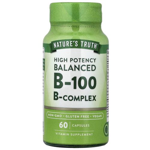 Balanced B 100 High Potency 60 Capsules Vitamin B Complex Supplement