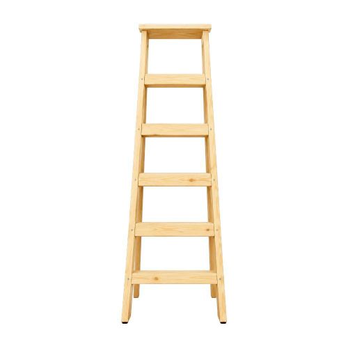 Professional Wooden Folding Step Ladder - Double-Sided Heavy Duty A-Frame Ladder