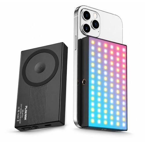 6W LED flashlight with white and RGB colors, magnetic mount and mobile phone clip, brightness up to 6500K, model MS-20 Pro