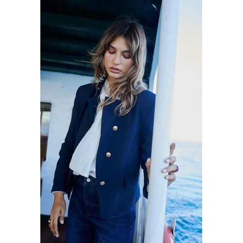 Regular Fit Stand Collar Blazer