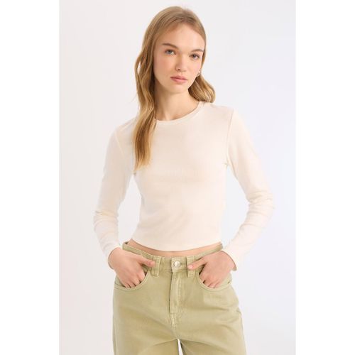 Woman Fitted Long Sleeve T-Shirt - Off White