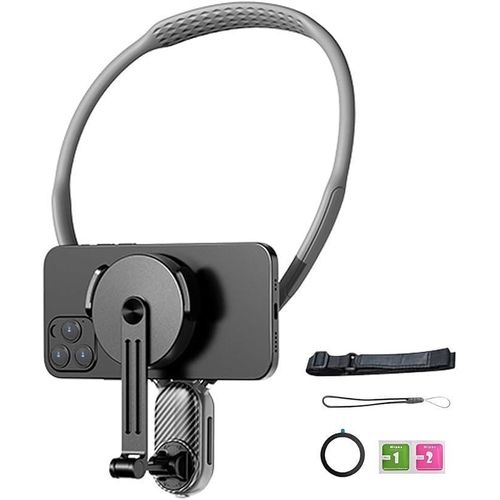 SCS-NH001 Magnetic Neck Phone Holder 360-Degree Rotation Hand Free POV Flexible Phone Neck Mount