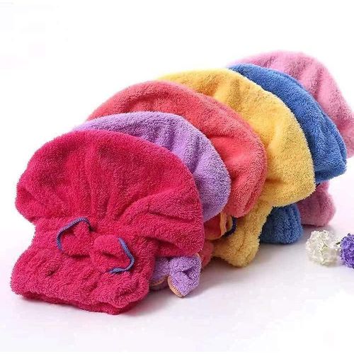 Hair Towel Wrap Absorbent Towel Hair-Drying Quick Collection Hair Wrap with Bow Cotton Microfiber Hair Easy Wrap for Wet Hair Fast Dry Towel/Soft Cap Turban (1 Pcs,Multicolor)