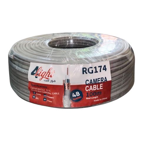 100 Meter Camera Wire Net Full Insulation for Indoor Wires PVC Pure High RG 174/5-3000 MHz – 95% 75ohm Ten Year Warranty – 4 Light