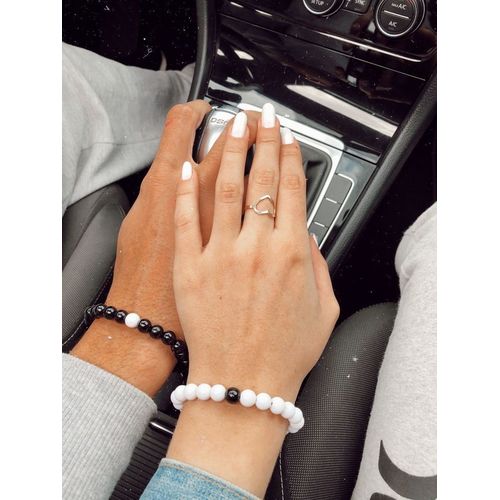 Set For Two Bracelet For Couples Black & White