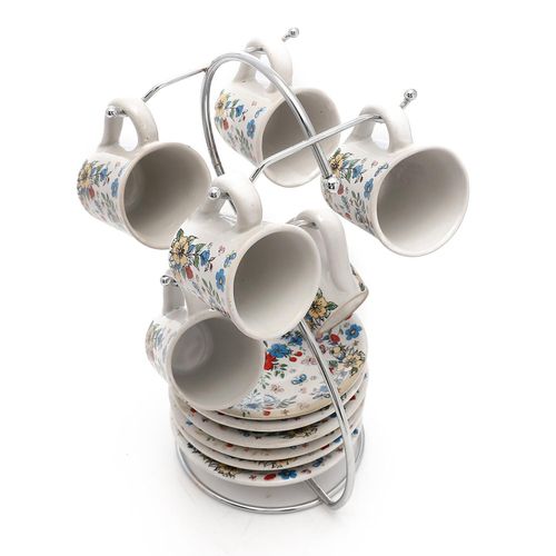 porcelain coffee set 13pieces with plates