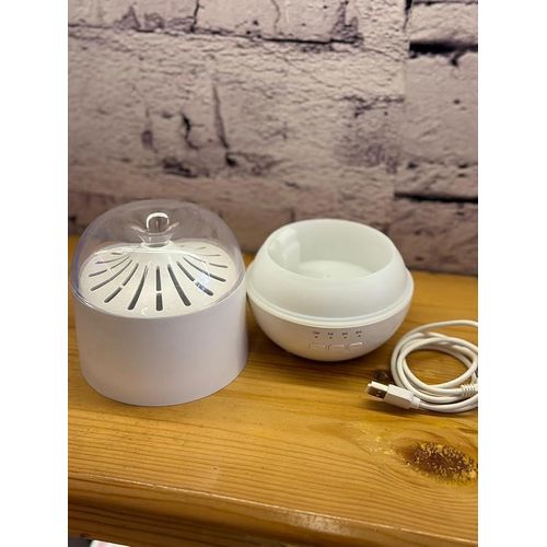 White USB Aroma Diffuser with Clear Lid, 1H/3H/6H Timing for Home Office