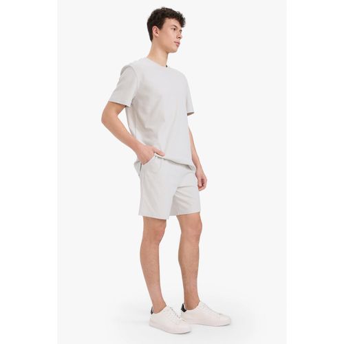 100% Cotton Relax Fit Cross-Weave Textured Pocketed Shorts