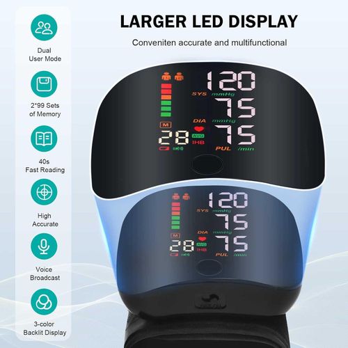 Blood Pressure Monitors, Automatic Wrist Blood Pressure Monitors with Digital LCD Screen, Adjustable Cuff Blood Pressure, Rechargeable Wrist BP Monitor with 200 Reading Memory