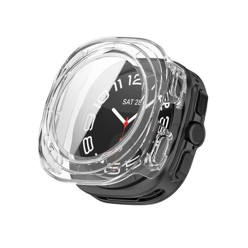 Samsung Galaxy Watch Ultra 47mm Case, Anti-Scratch Full Coverage Hard PC Case + Tempered Glass Screen Protector for Samsung Galaxy Watch Ultra 47mm (Clear)