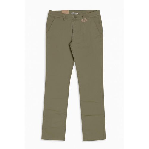 Men’s Regular-Fit Gabardine Pants with Side Pockets – Olive