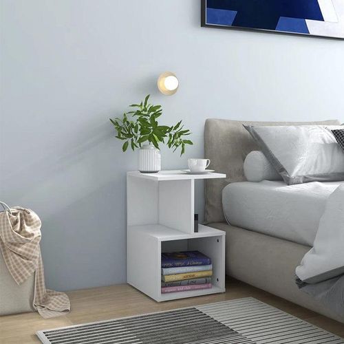 Nightstand MDF 55x35x33 cm - White